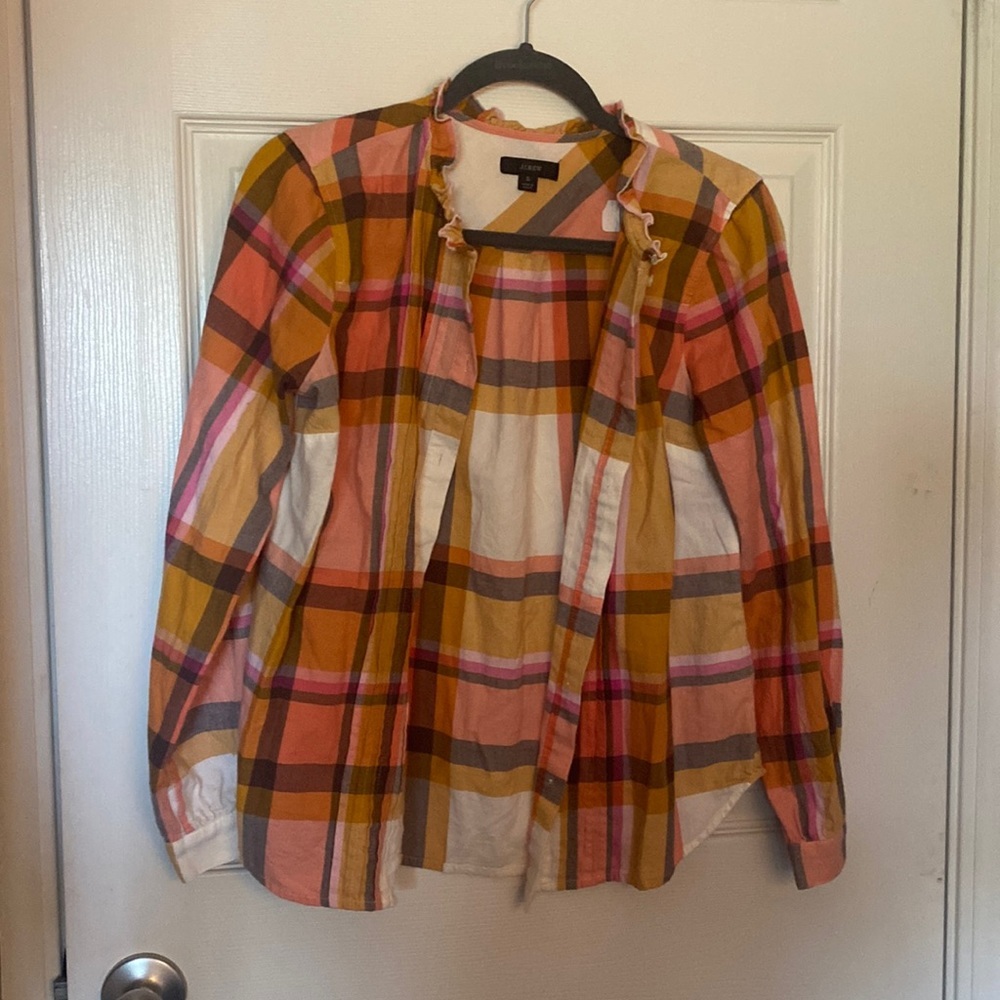 J Crew Button Down Flannel Small